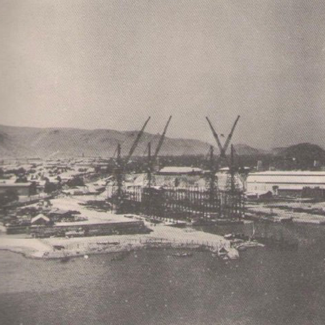 Blueprint illustration of Scindia Shipyard — India's first shipbuilding yard founded by Walchand Hirachand